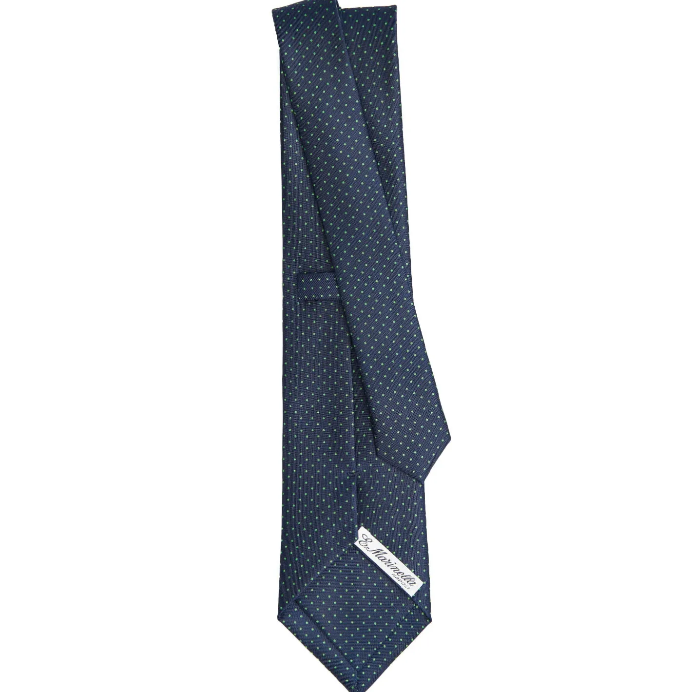 E.Marinella CRAVATTA SARTORIALE CLASSICA IN SETA BLU SCURO Pois Best