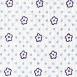 E.Marinella CRAVATTA SARTORIALE CLASSICA IN SETA BIANCA Microfantasia fiore Discount