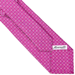 E.Marinella CRAVATTA SARTORIALE CLASSICA IN SETA FUCSIA Microfantasia fiore Best