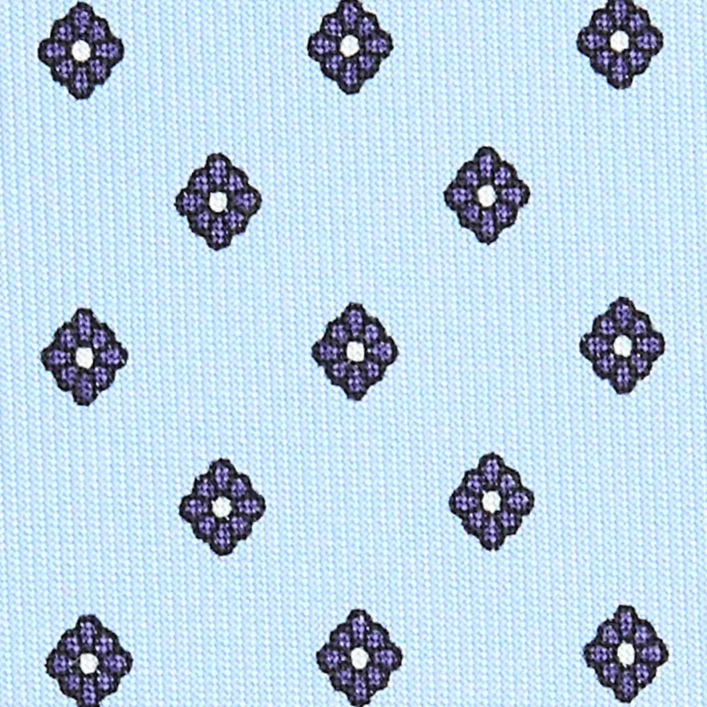 E.Marinella CRAVATTA SARTORIALE CLASSICA IN SETA AZZURRA Microfantasia fiore Discount