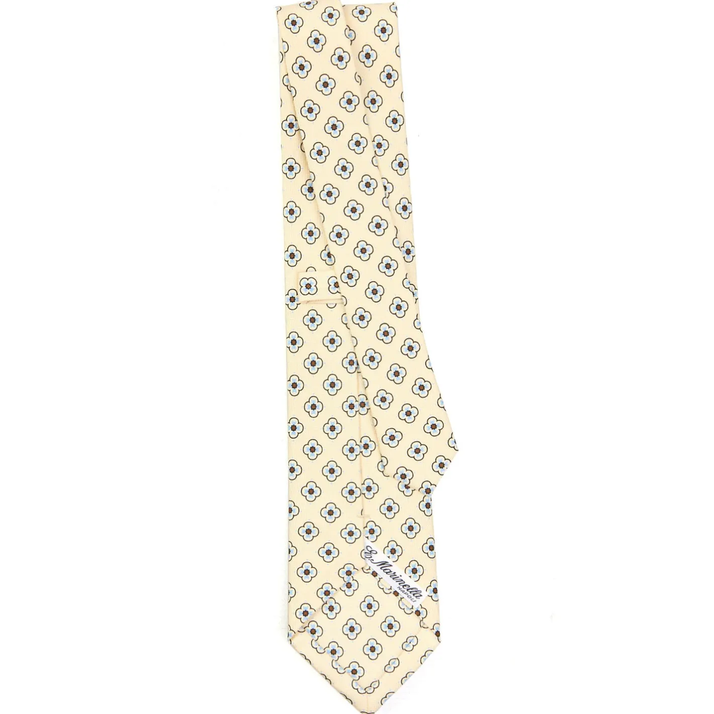 E.Marinella CRAVATTA SARTORIALE CLASSICA IN SETA GIALLA Microfantasia fiore Sale