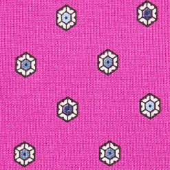 E.Marinella CRAVATTA SARTORIALE CLASSICA IN SETA FUCSIA Microfantasia fiore Hot