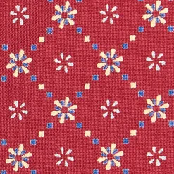 E.Marinella CRAVATTA SARTORIALE CLASSICA IN SETA BORDEAUX Microfantasia fiore