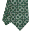 E.Marinella CRAVATTA SARTORIALE CLASSICA IN SETA VERDE SCURO Microfantasia fiore Discount