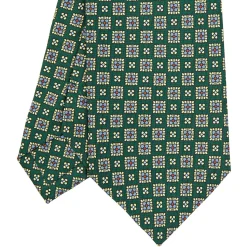E.Marinella CRAVATTA SARTORIALE CLASSICA IN SETA VERDE SCURO Microfantasia fiore Discount