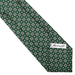 E.Marinella CRAVATTA SARTORIALE CLASSICA IN SETA VERDE SCURO Microfantasia fiore Discount