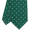 E.Marinella CRAVATTA SARTORIALE CLASSICA IN SETA VERDE SCURO Microfantasia fiore Outlet