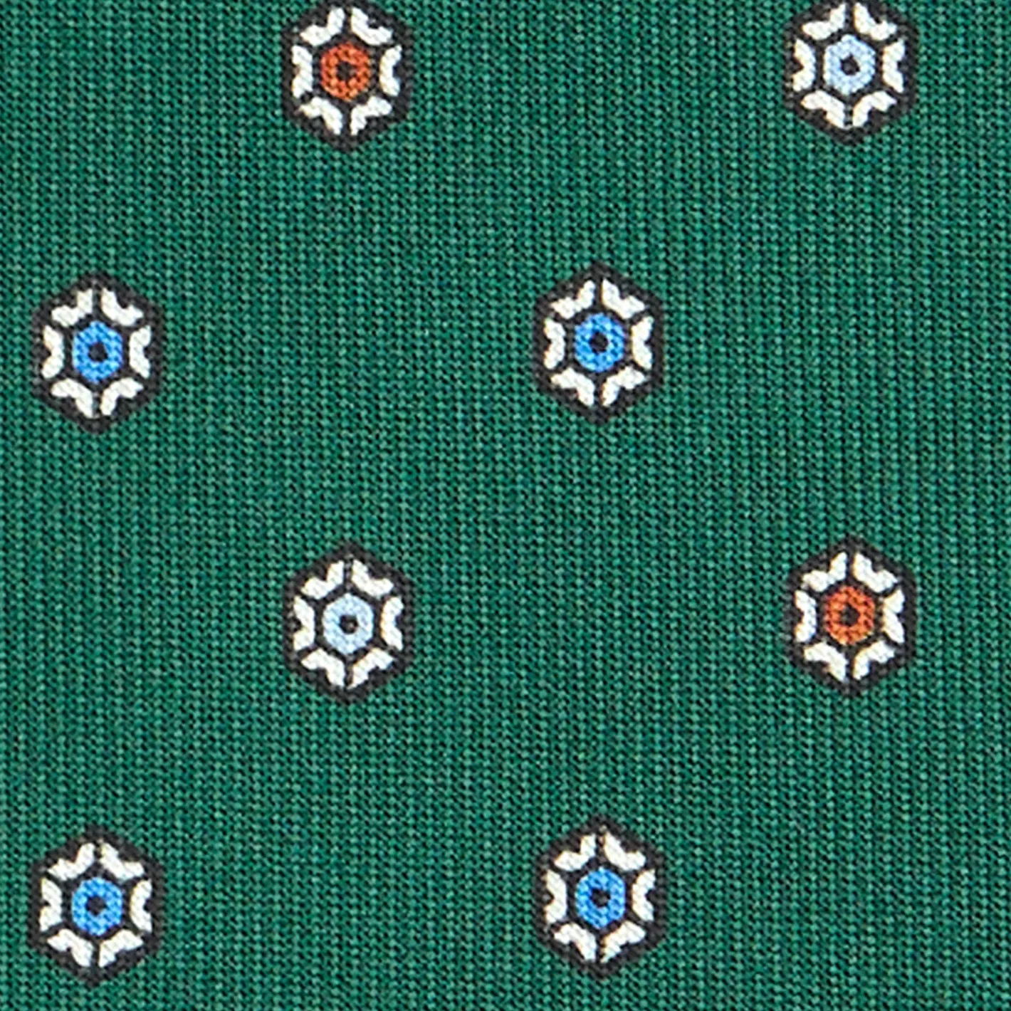E.Marinella CRAVATTA SARTORIALE CLASSICA IN SETA VERDE SCURO Microfantasia fiore Outlet