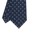 E.Marinella CRAVATTA SARTORIALE CLASSICA IN SETA BLU SCURO Microfantasia fiore Outlet