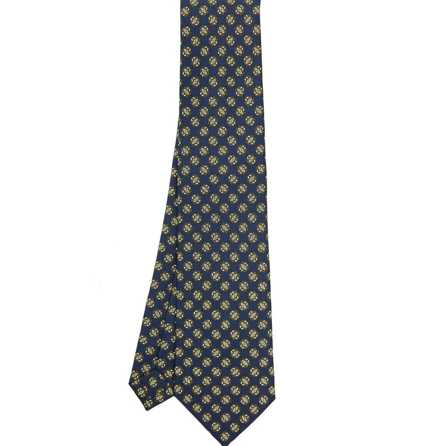 E.Marinella CRAVATTA SARTORIALE CLASSICA IN SETA BLU SCURO Microfantasia fiore Online