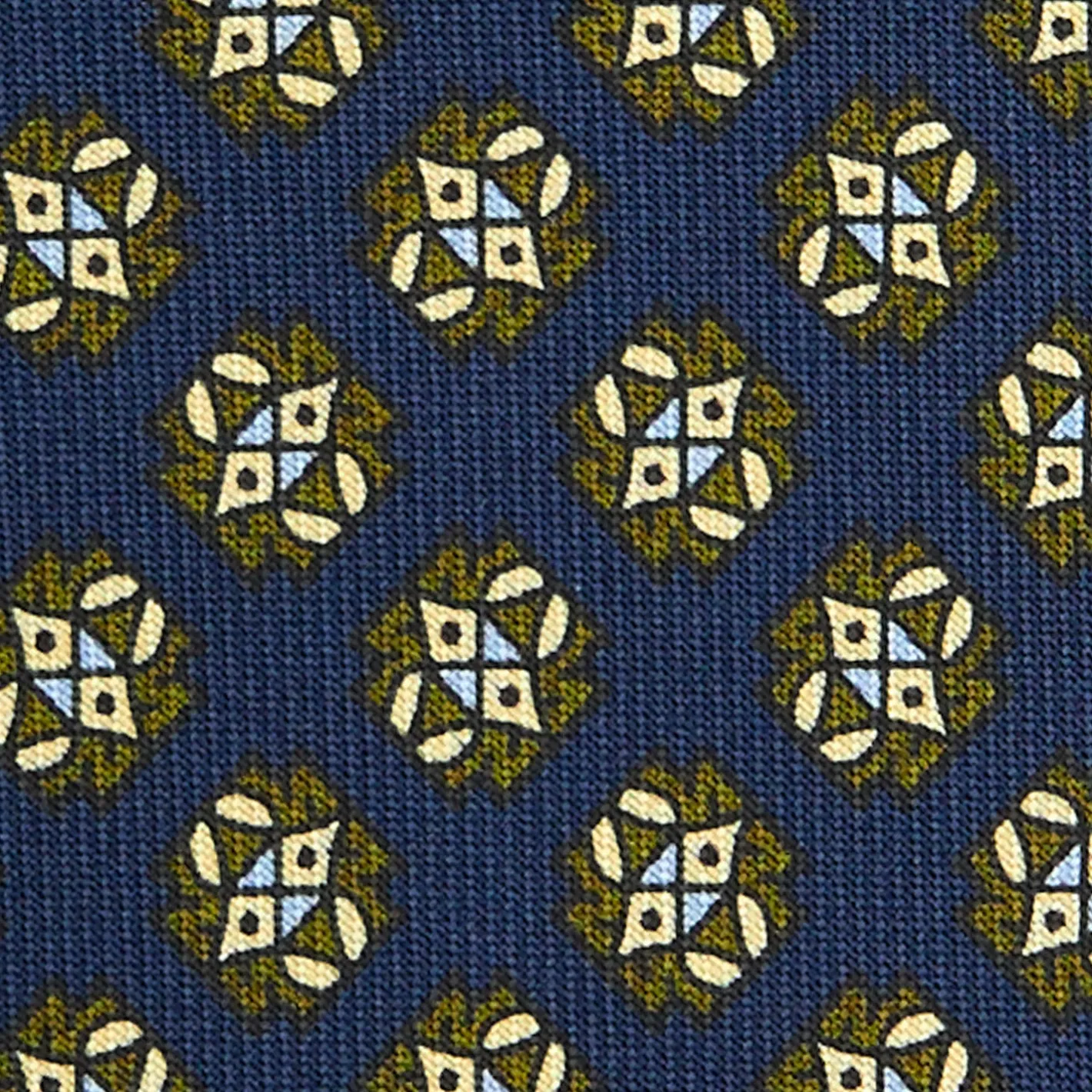 E.Marinella CRAVATTA SARTORIALE CLASSICA IN SETA BLU SCURO Microfantasia fiore Online