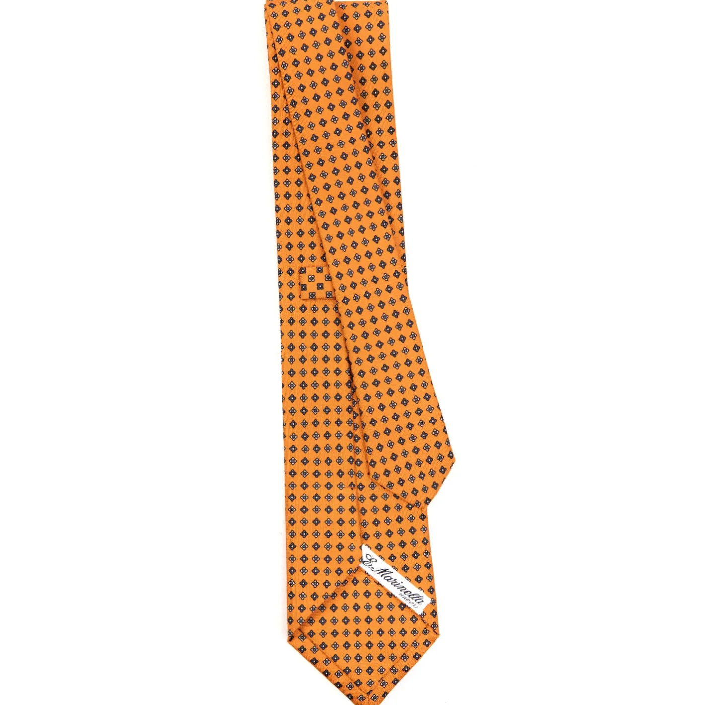 E.Marinella CRAVATTA SARTORIALE CLASSICA IN SETA ARANCIONE Microfantasia fiore Online