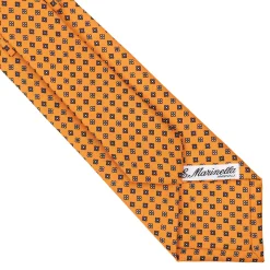 E.Marinella CRAVATTA SARTORIALE CLASSICA IN SETA ARANCIONE Microfantasia fiore Online