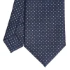 E.Marinella CRAVATTA SARTORIALE CLASSICA IN SETA BLU SCURO Pois Discount