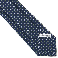 E.Marinella CRAVATTA SARTORIALE CLASSICA IN SETA BLU SCURO Microfantasia fiore Hot