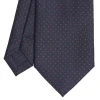 E.Marinella CRAVATTA SARTORIALE CLASSICA IN SETA BLU SCURO Pois Online