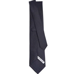 E.Marinella CRAVATTA SARTORIALE CLASSICA IN SETA BLU SCURO Pois Online