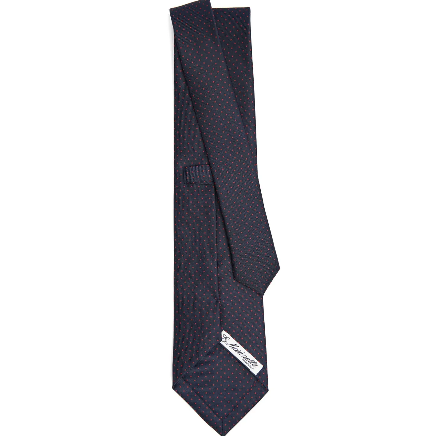 E.Marinella CRAVATTA SARTORIALE CLASSICA IN SETA BLU SCURO Pois Online
