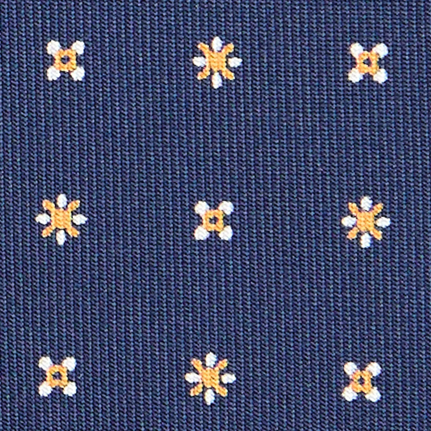 E.Marinella CRAVATTA SARTORIALE CLASSICA IN SETA BLU SCURO Microfantasia fiore New