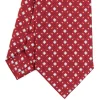 E.Marinella CRAVATTA SARTORIALE CLASSICA IN SETA BORDEAUX Microfantasia fiore New