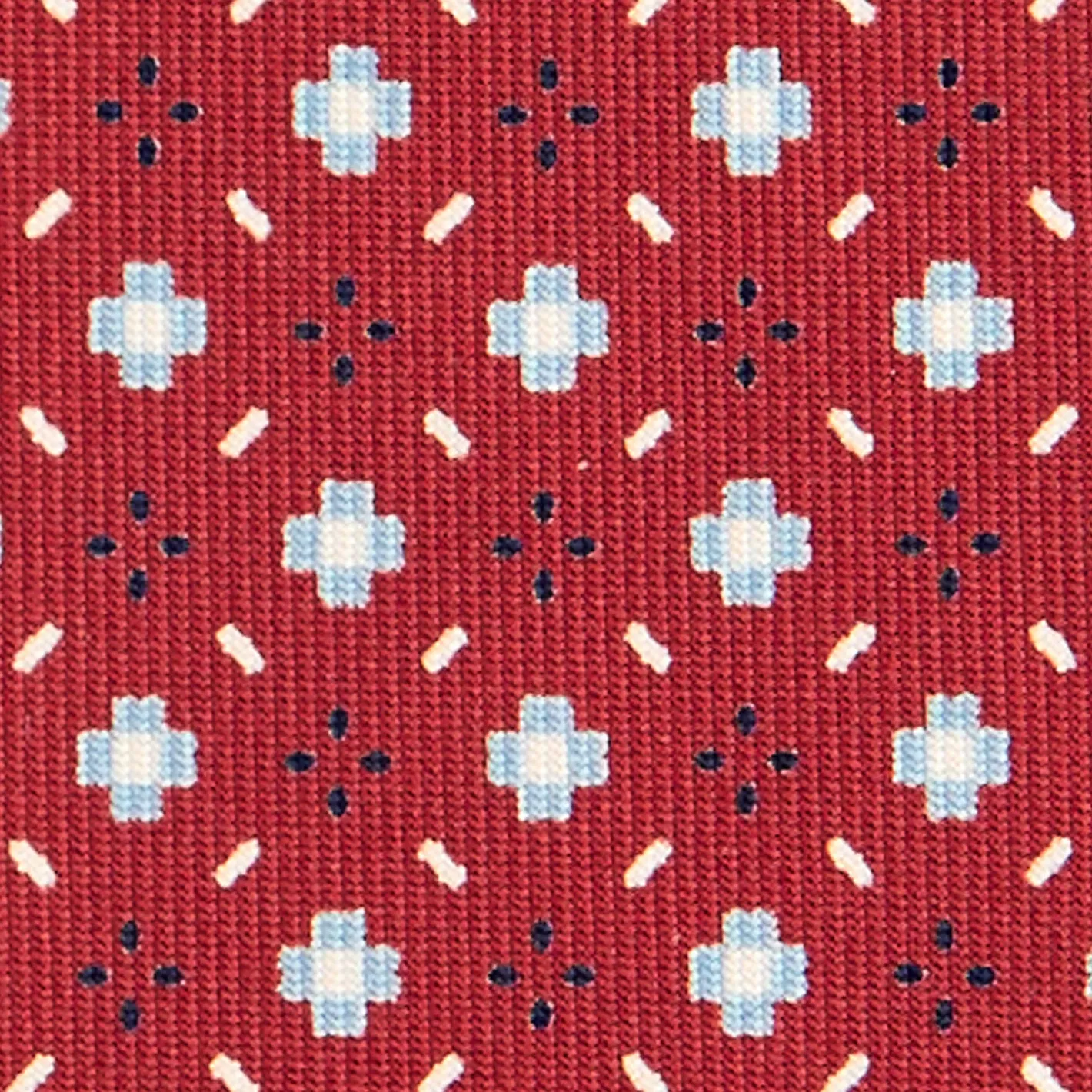 E.Marinella CRAVATTA SARTORIALE CLASSICA IN SETA BORDEAUX Microfantasia fiore New