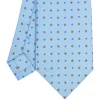 E.Marinella CRAVATTA SARTORIALE CLASSICA IN SETA AZZURRA Microfantasia fiore Discount