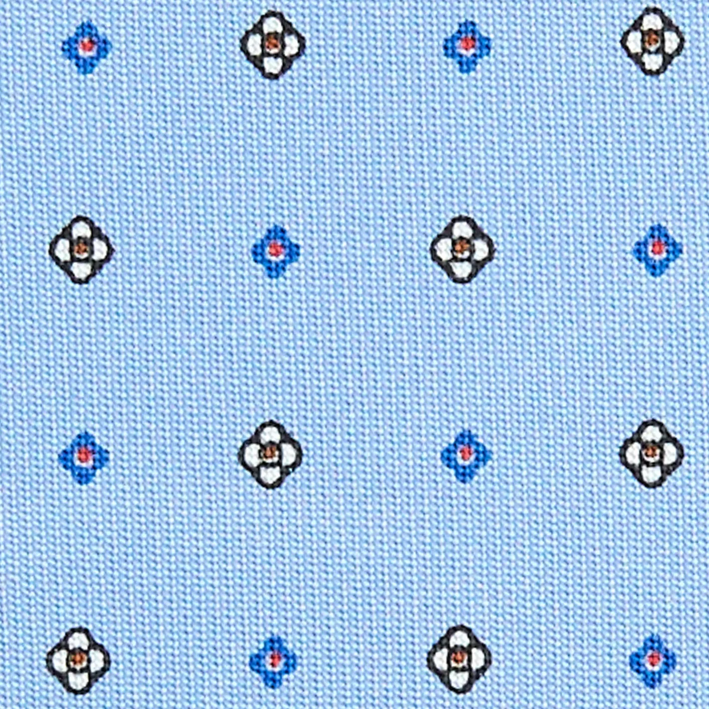 E.Marinella CRAVATTA SARTORIALE CLASSICA IN SETA AZZURRA Microfantasia fiore Discount