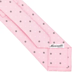 E.Marinella CRAVATTA SARTORIALE CLASSICA IN SETA ROSA Microfantasia fiore Clearance