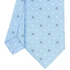 E.Marinella CRAVATTA SARTORIALE CLASSICA IN SETA AZZURRA Microfantasia fiore Discount