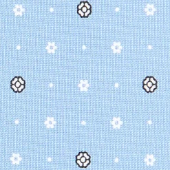 E.Marinella CRAVATTA SARTORIALE CLASSICA IN SETA AZZURRA Microfantasia fiore Discount