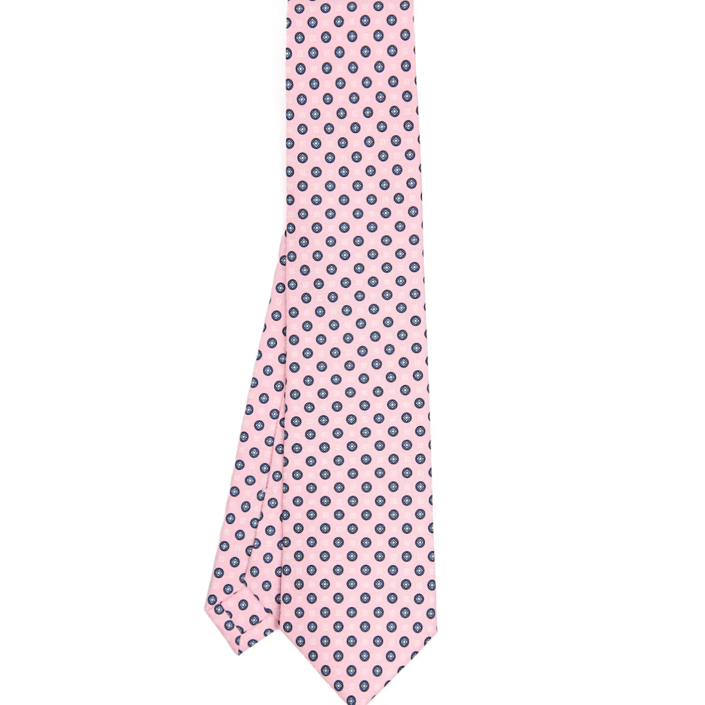 E.Marinella CRAVATTA SARTORIALE CLASSICA IN SETA ROSA Microfantasia fiore Outlet