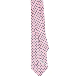E.Marinella CRAVATTA SARTORIALE CLASSICA IN SETA ROSA Microfantasia fiore Outlet