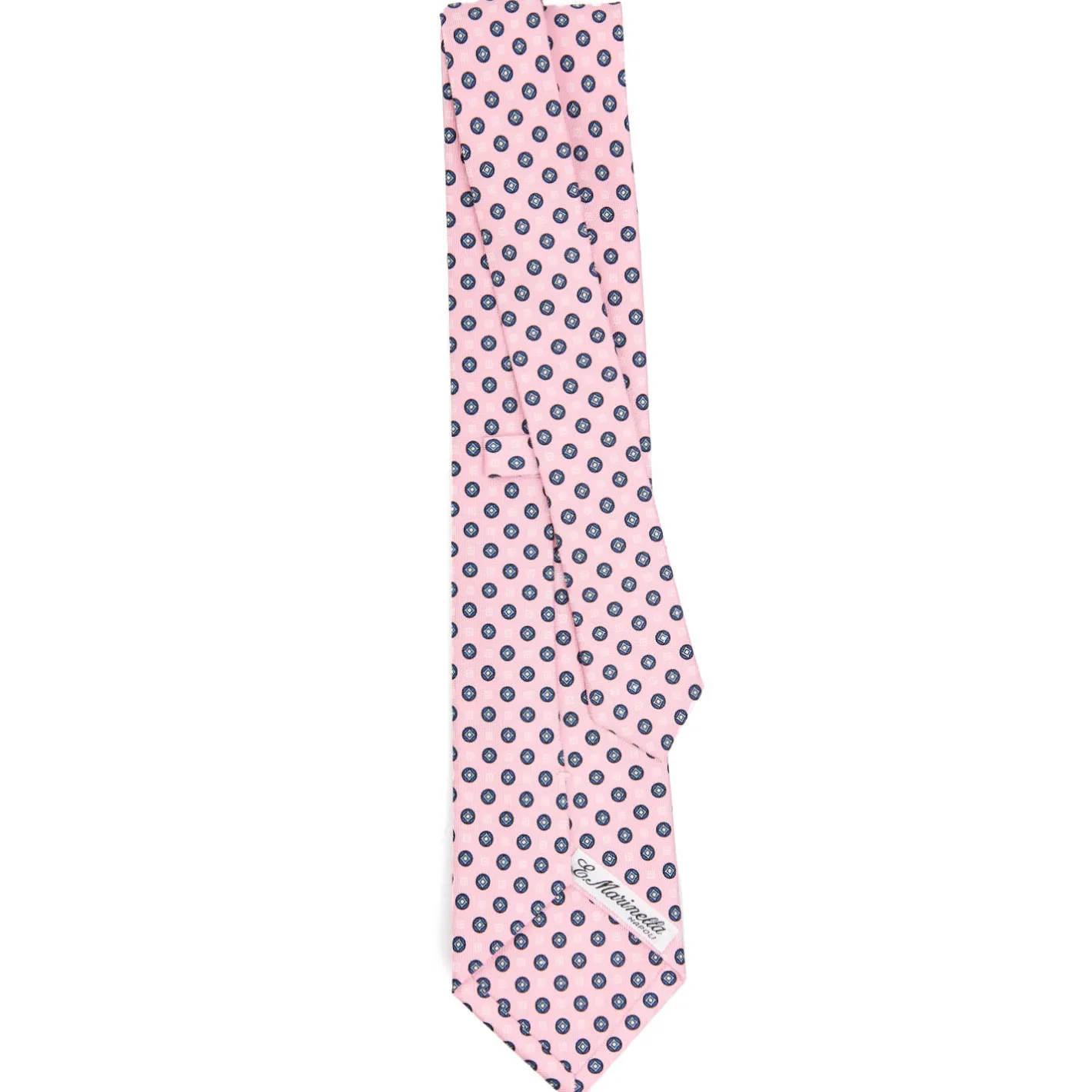 E.Marinella CRAVATTA SARTORIALE CLASSICA IN SETA ROSA Microfantasia fiore Outlet