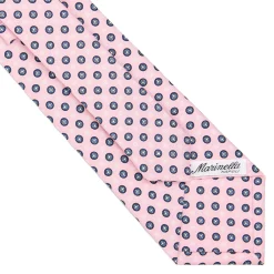 E.Marinella CRAVATTA SARTORIALE CLASSICA IN SETA ROSA Microfantasia fiore Outlet