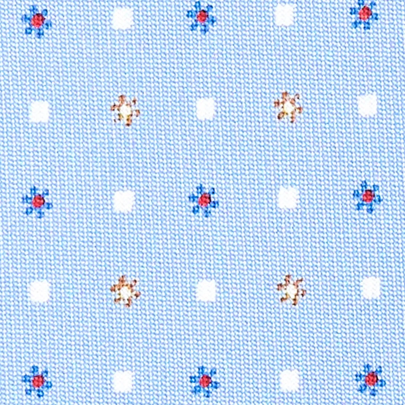 E.Marinella CRAVATTA SARTORIALE CLASSICA IN SETA AZZURRA Microfantasia fiore New