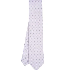 E.Marinella CRAVATTA SARTORIALE CLASSICA IN SETA GRIGIO CHIARO Microfantasia fiore Discount