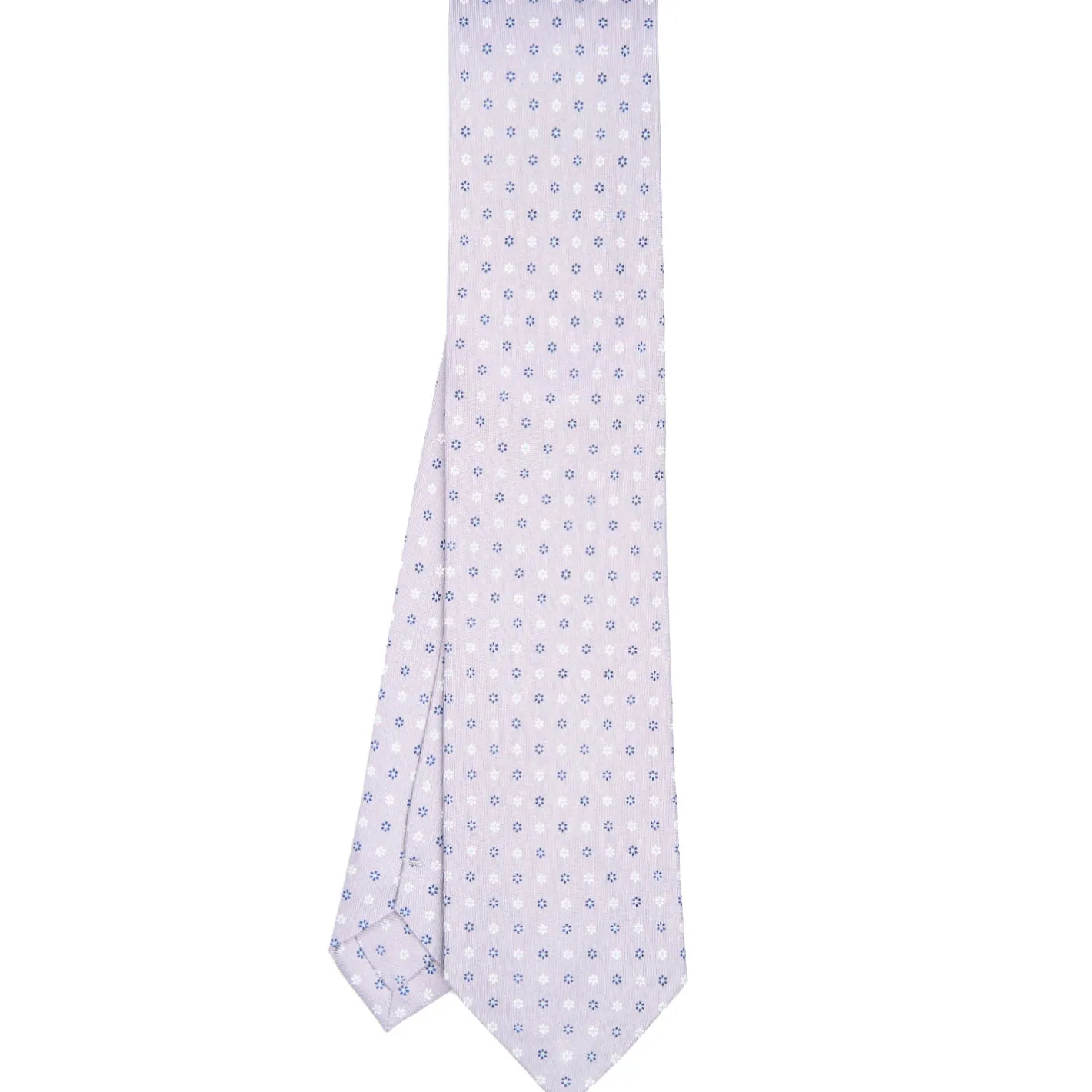 E.Marinella CRAVATTA SARTORIALE CLASSICA IN SETA GRIGIO CHIARO Microfantasia fiore Discount