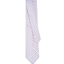 E.Marinella CRAVATTA SARTORIALE CLASSICA IN SETA GRIGIO CHIARO Microfantasia fiore Discount