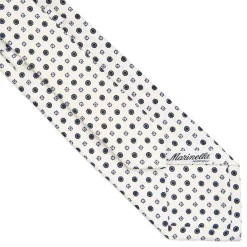 E.Marinella CRAVATTA SARTORIALE CLASSICA IN SETA BIANCA Microfantasia fiore Outlet