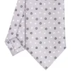 E.Marinella CRAVATTA SARTORIALE CLASSICA IN SETA GRIGIO CHIARO Microfantasia fiore Clearance