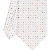 E.Marinella CRAVATTA SARTORIALE CLASSICA IN SETA BIANCA Microfantasia fiore Online