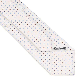 E.Marinella CRAVATTA SARTORIALE CLASSICA IN SETA BIANCA Microfantasia fiore Online