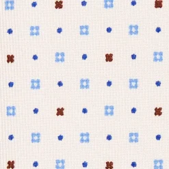 E.Marinella CRAVATTA SARTORIALE CLASSICA IN SETA BIANCA Microfantasia fiore Online