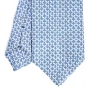 E.Marinella CRAVATTA SARTORIALE CLASSICA IN SETA BLU Microfantasia m geometrica New