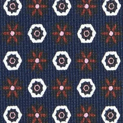 E.Marinella CRAVATTA SARTORIALE CLASSICA IN SETA BLU SCURO Microfantasia fiore Discount