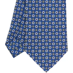 E.Marinella CRAVATTA SARTORIALE CLASSICA IN SETA BLU Microfantasia fiore Online