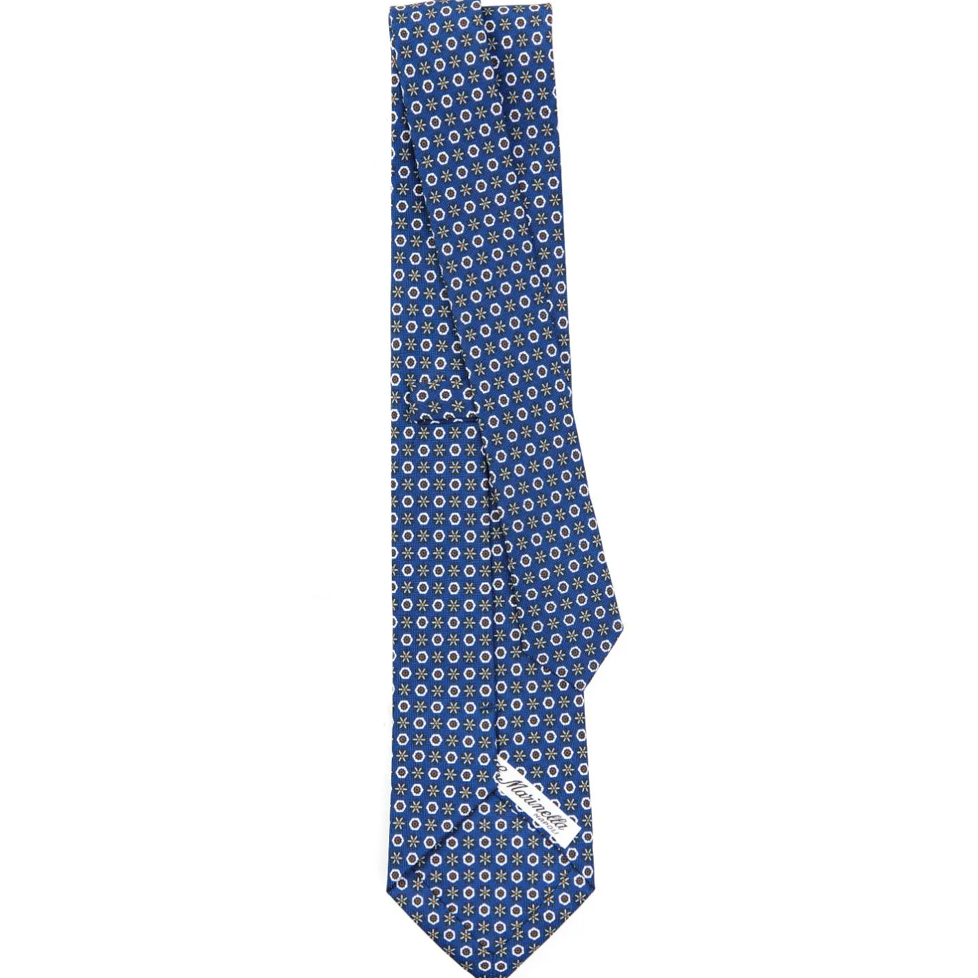 E.Marinella CRAVATTA SARTORIALE CLASSICA IN SETA BLU Microfantasia fiore Online