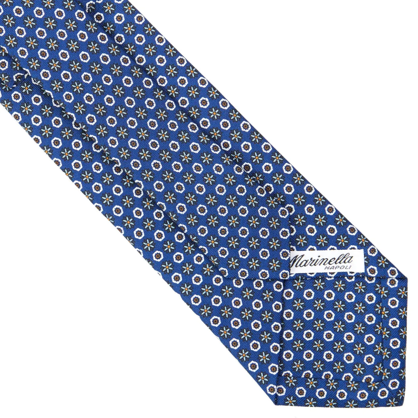 E.Marinella CRAVATTA SARTORIALE CLASSICA IN SETA BLU Microfantasia fiore Online