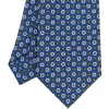 E.Marinella CRAVATTA SARTORIALE CLASSICA IN SETA BLU Microfantasia fiore Discount
