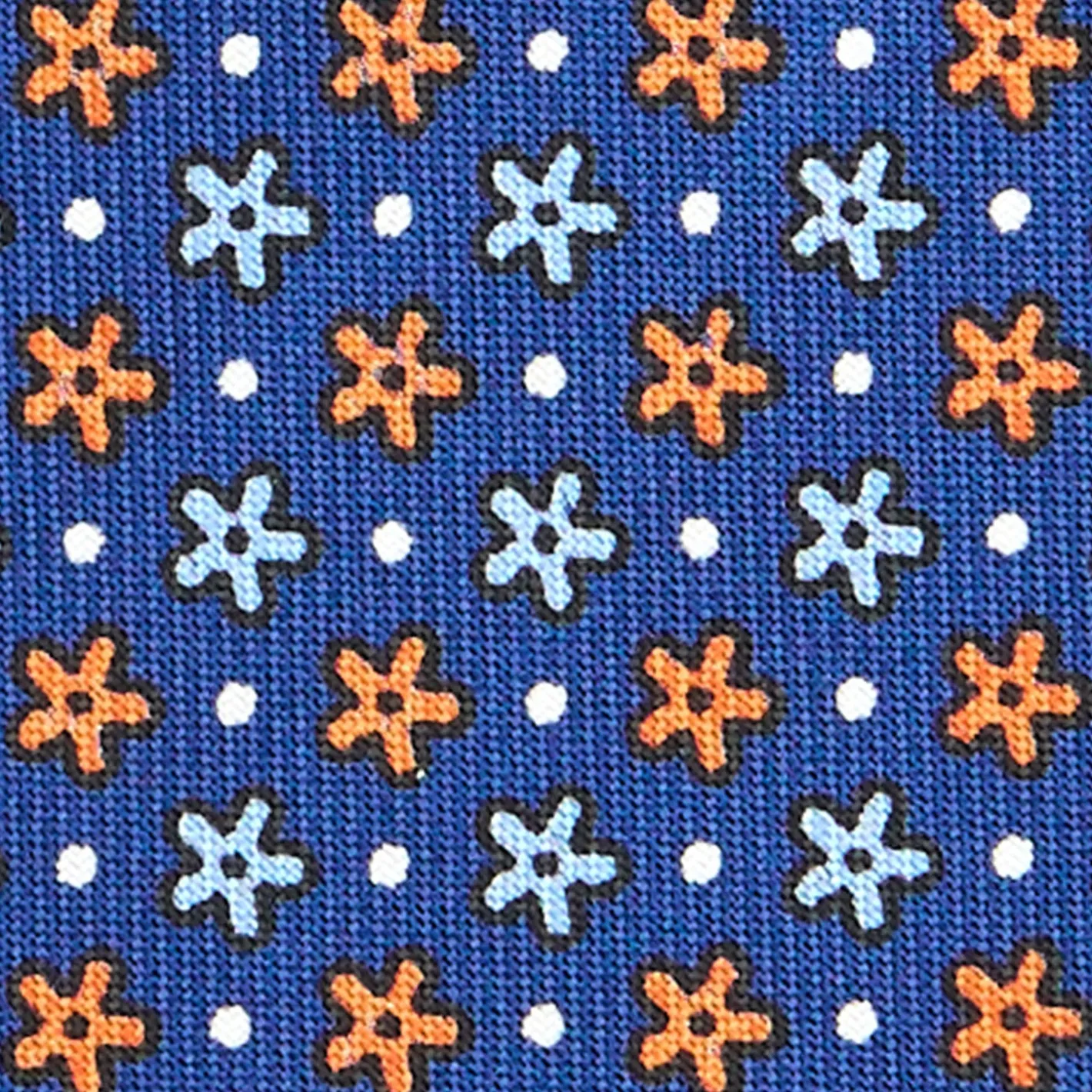 E.Marinella CRAVATTA SARTORIALE CLASSICA IN SETA BLU Microfantasia fiore Clearance